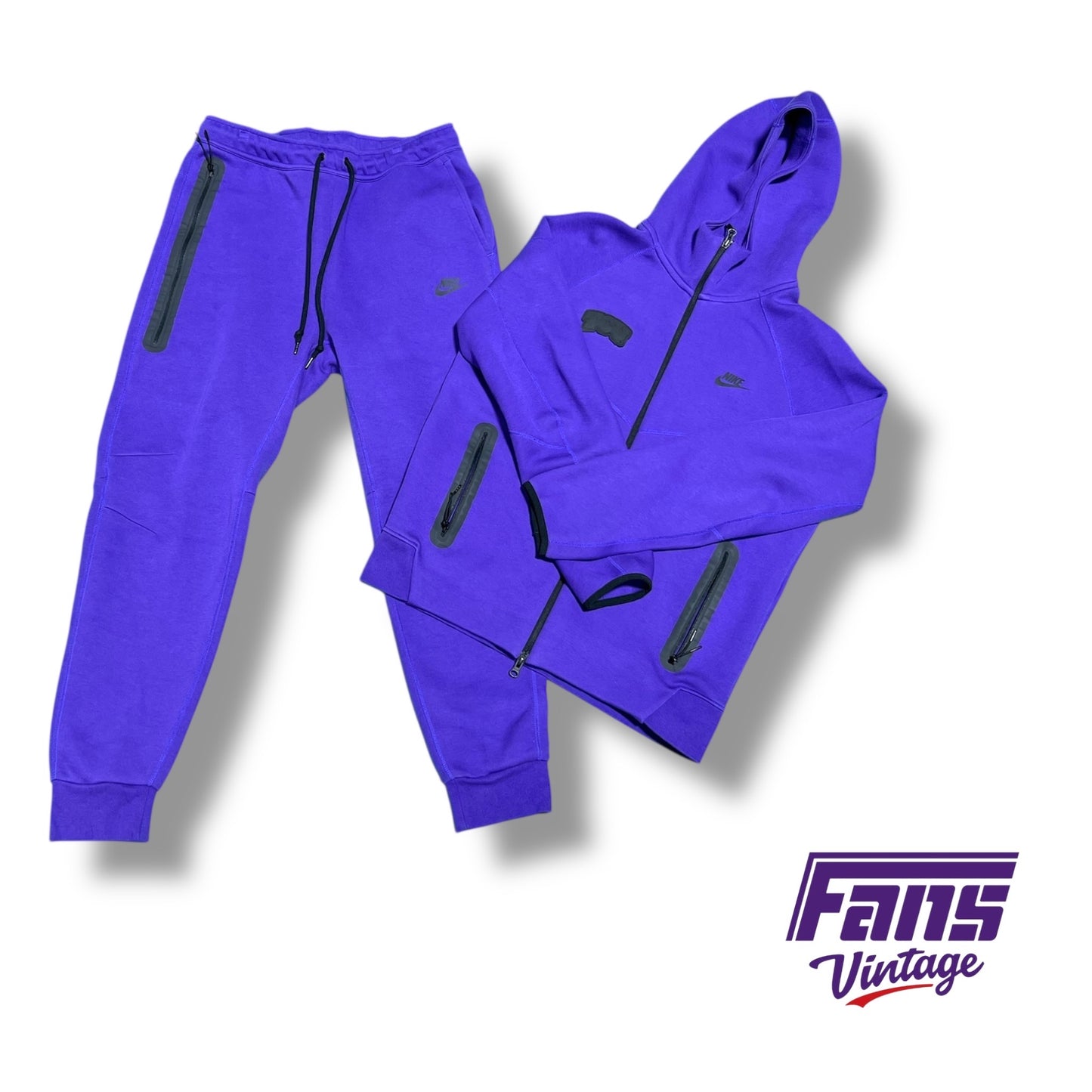 RARE! TCU Basketball Postseason Nike Team‑Issued Purple Tech Suit - Zip up Jacket and Jogger Pants