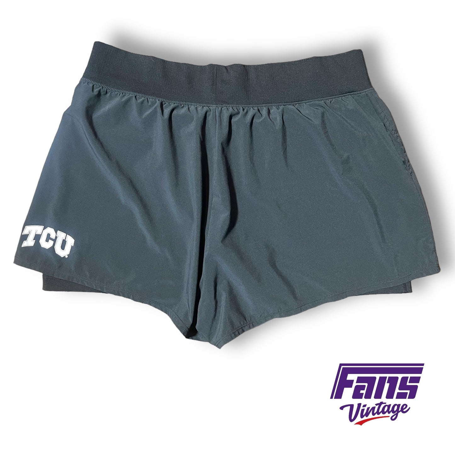 TCU Team Issue Premium Nike Training Shorts with built in compression shorts - Anthracite & black