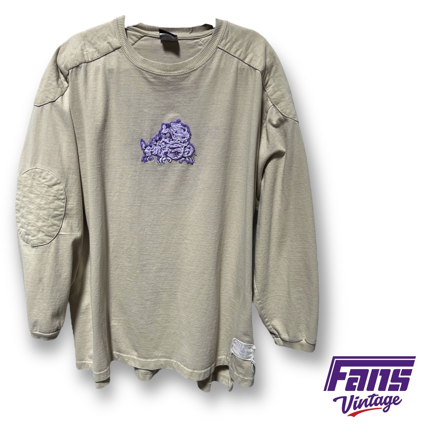 RARE! Y2K Vintage TCU throwback football jersey style sweatshirt - awesome details!