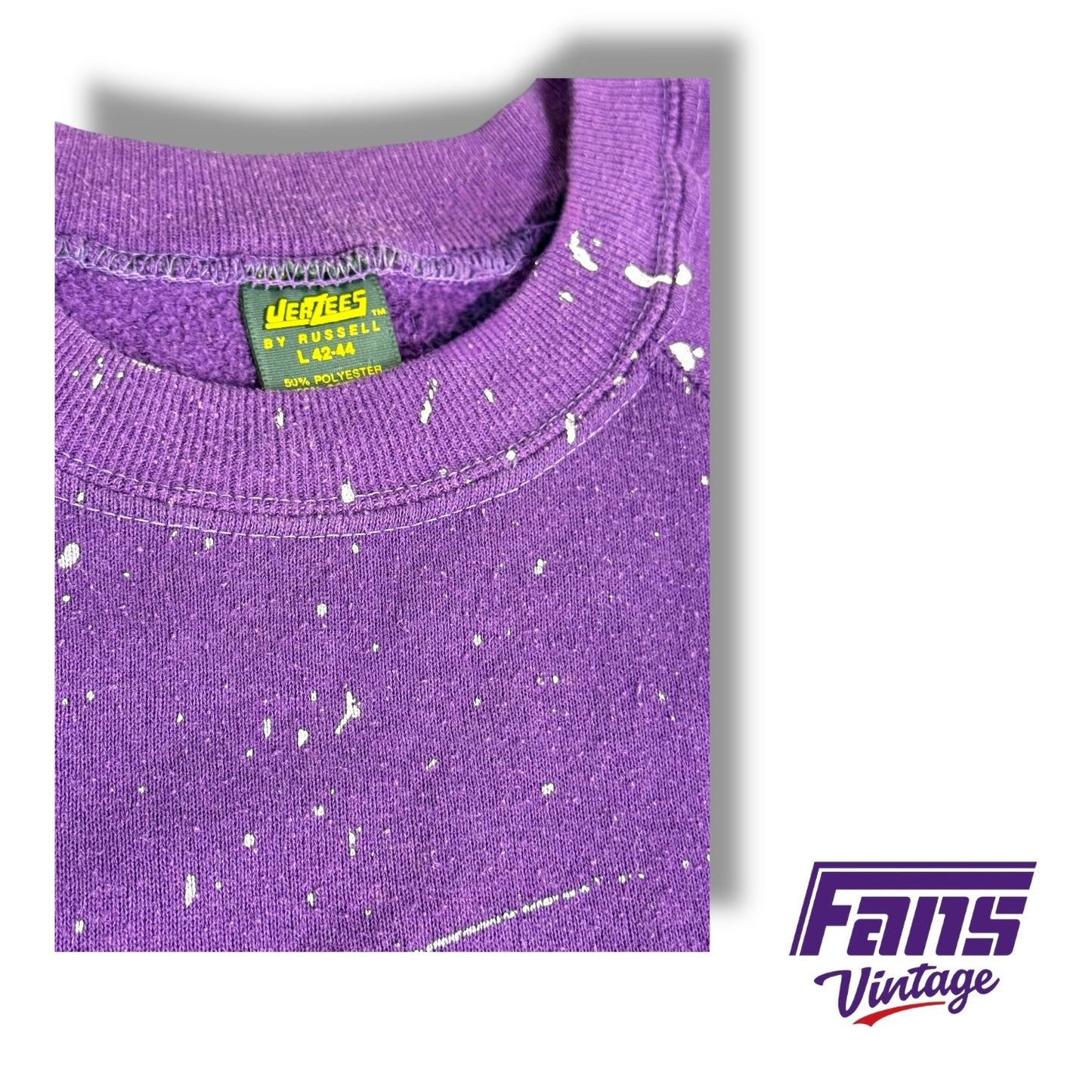 TCU Vintage Raglan Sweatshirt - Custom Splattered Paint