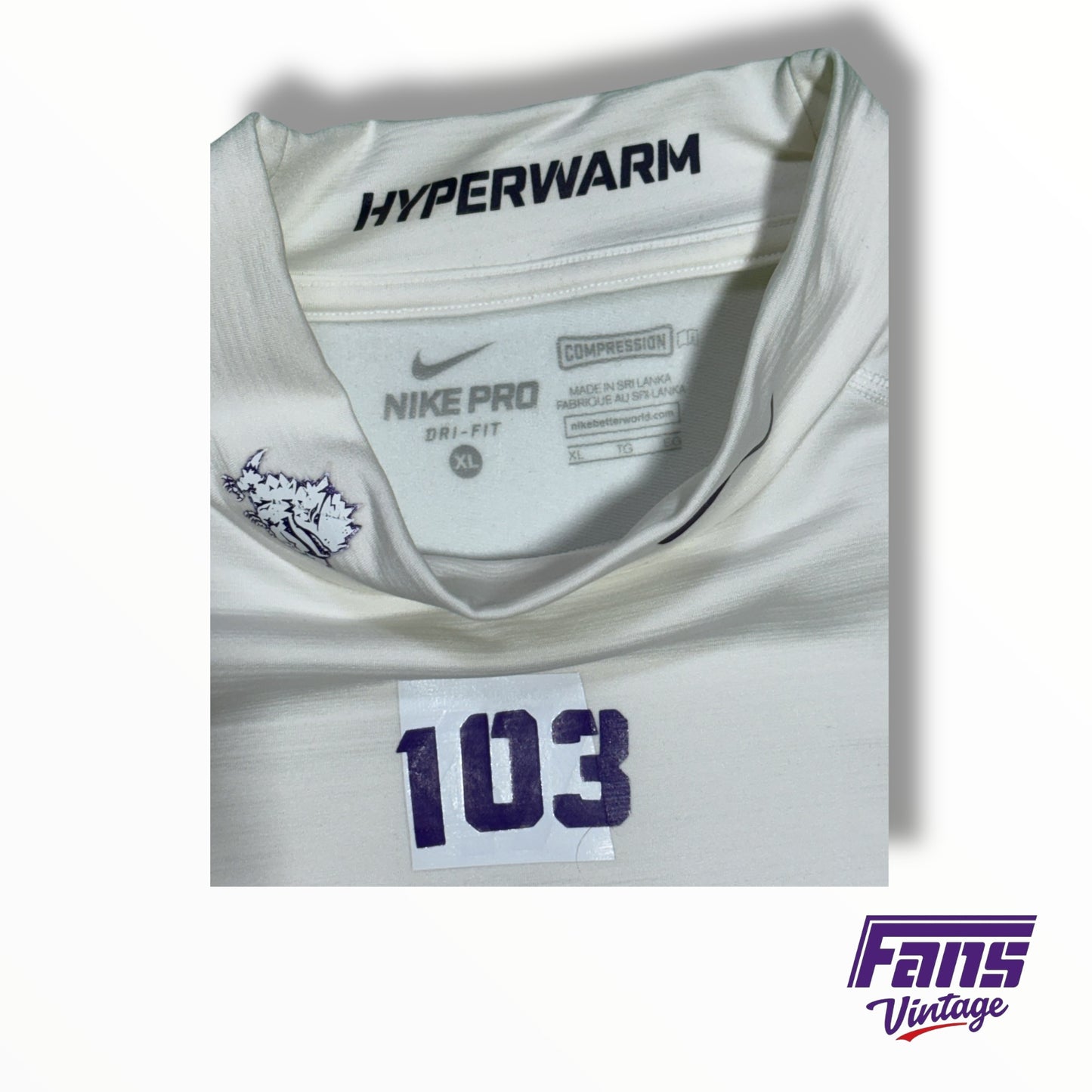 TCU Nike football team issued compression thermal cutoff shirt