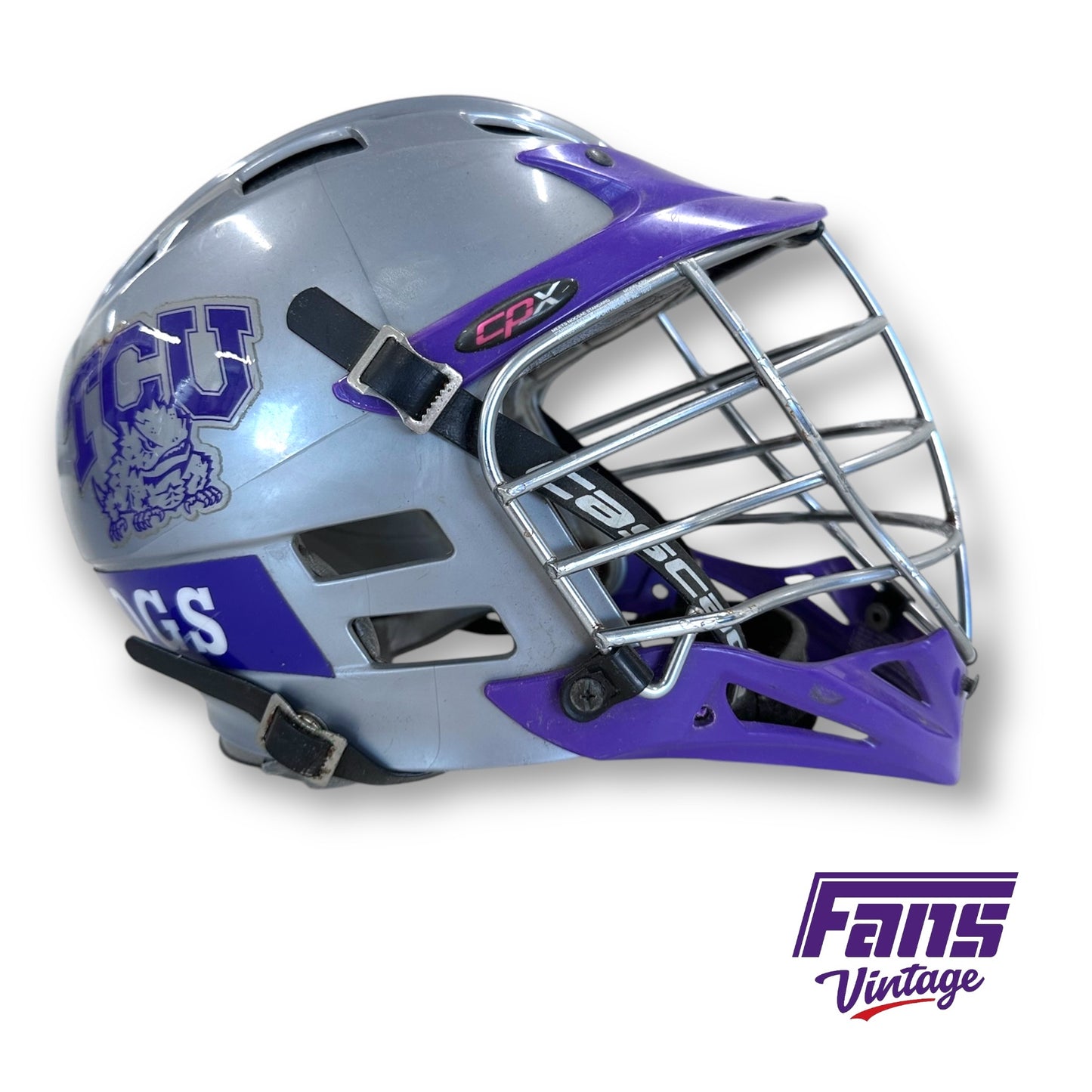 Vintage 2010s Gray TCU Lacrosse Helmet