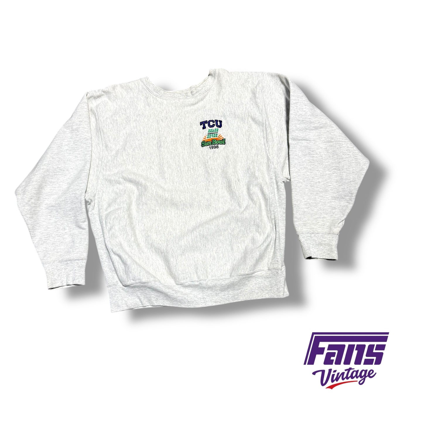 Vintage TCU Football Team Issued 1998 Sun Bowl Reverse Weave Heavyweight Crewneck Sweater