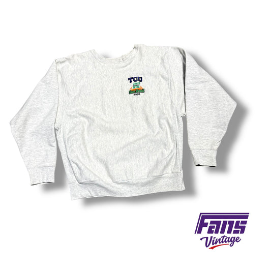 Vintage TCU Football Team Issued 1998 Sun Bowl Reverse Weave Heavyweight Crewneck Sweater
