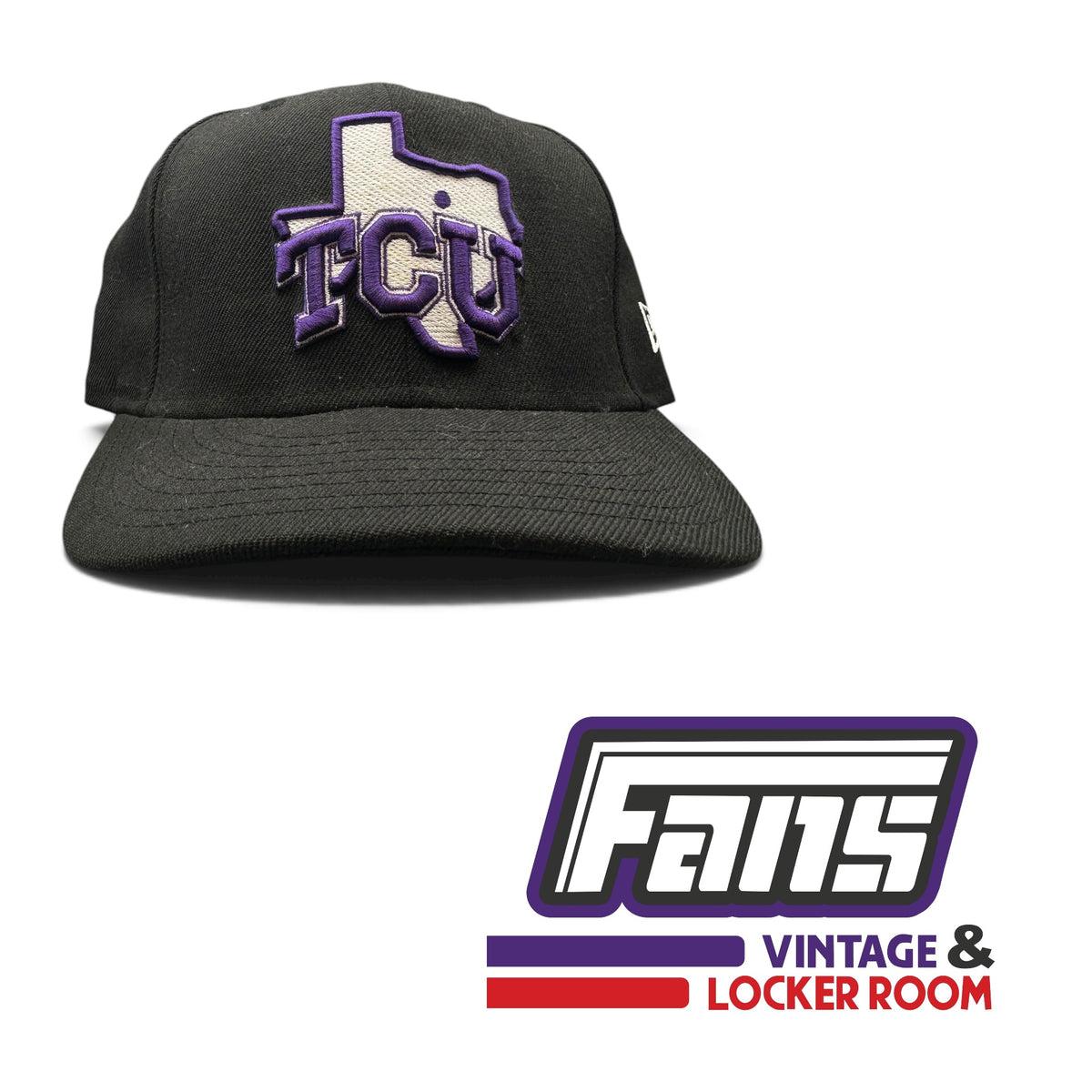 TCU New Era Fitted Black Hat With Texas Puff Embroidery