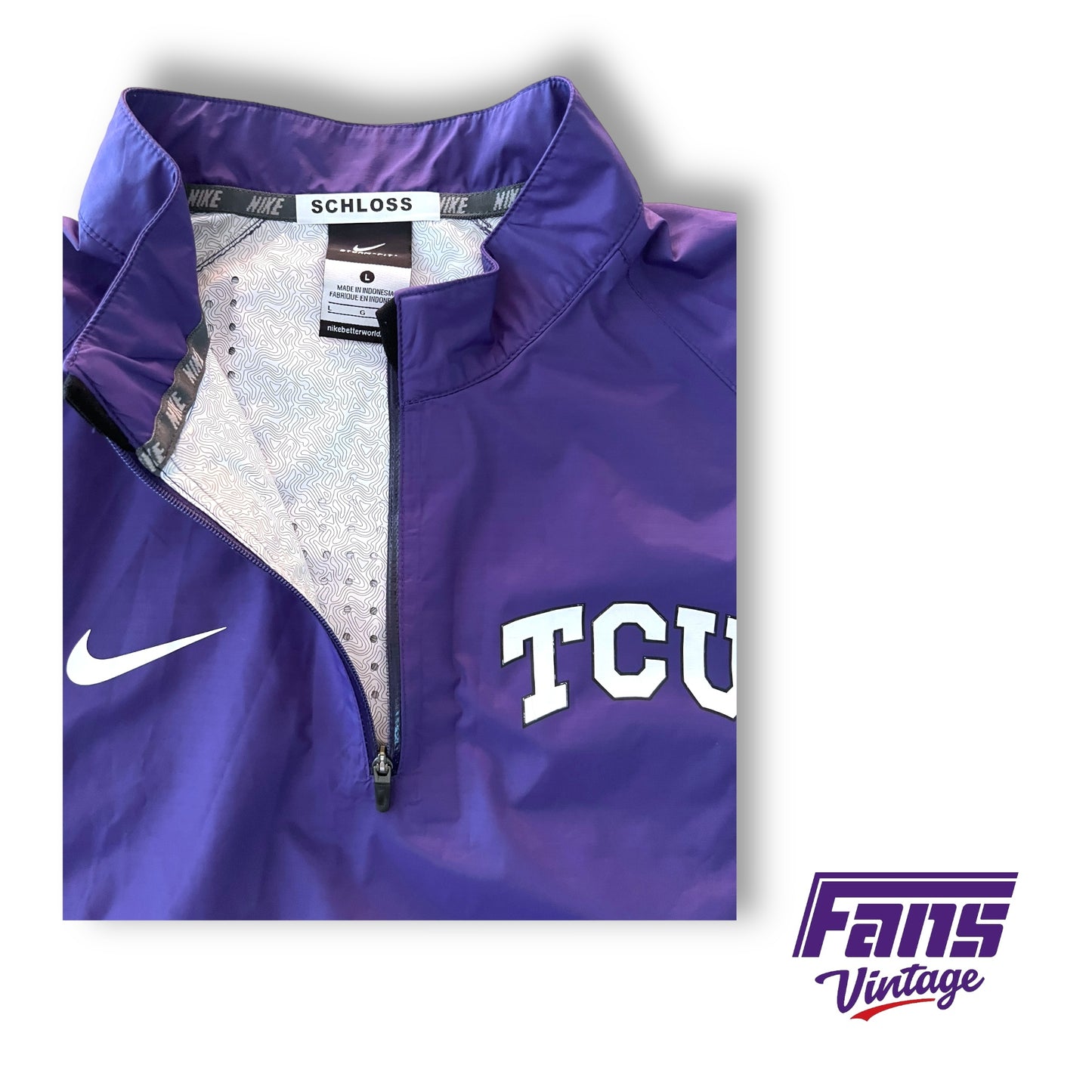 Wow! TCU Baseball Coach Schloss 2017 Team Exclusive Nike Premium Dugout Jacket - Perfect Condition!