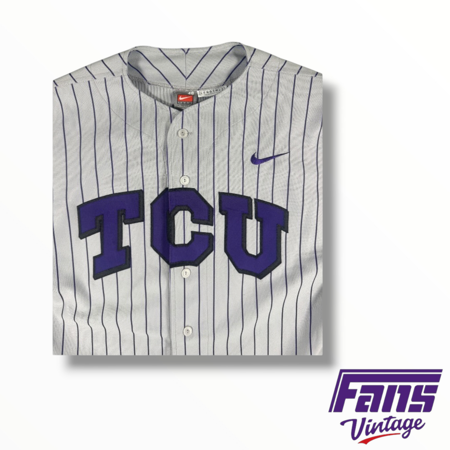 RARE TCU Baseball Game Worn Nike Pinstripe Jersey