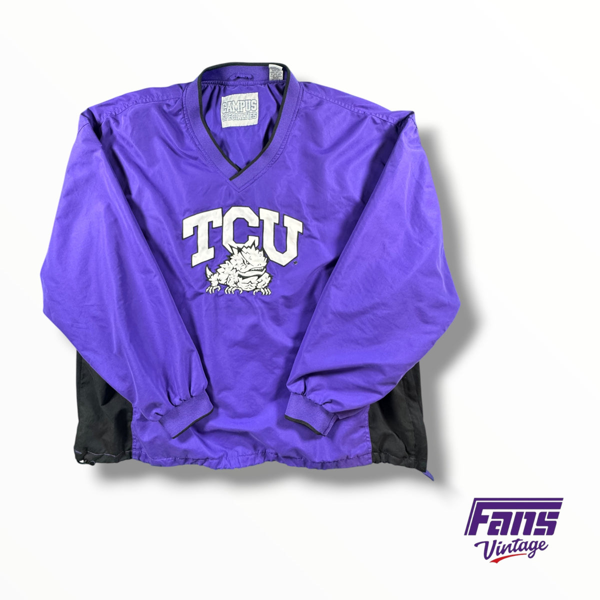 Vintage TCU V-Neck Windbreaker Pullover