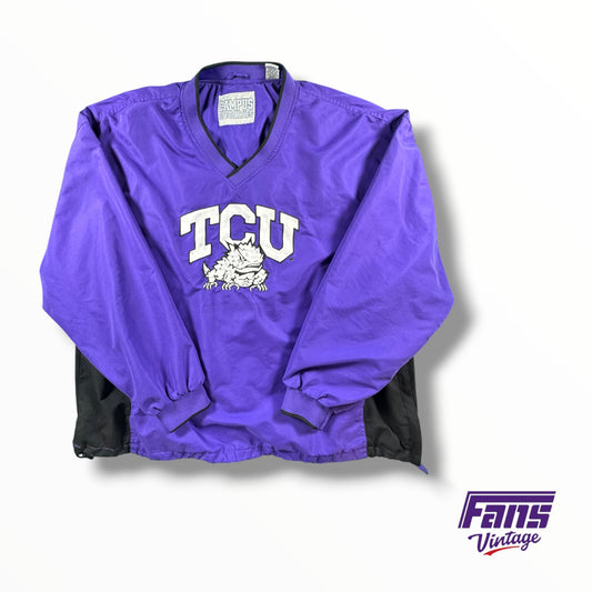 Vintage TCU V-Neck Windbreaker Pullover