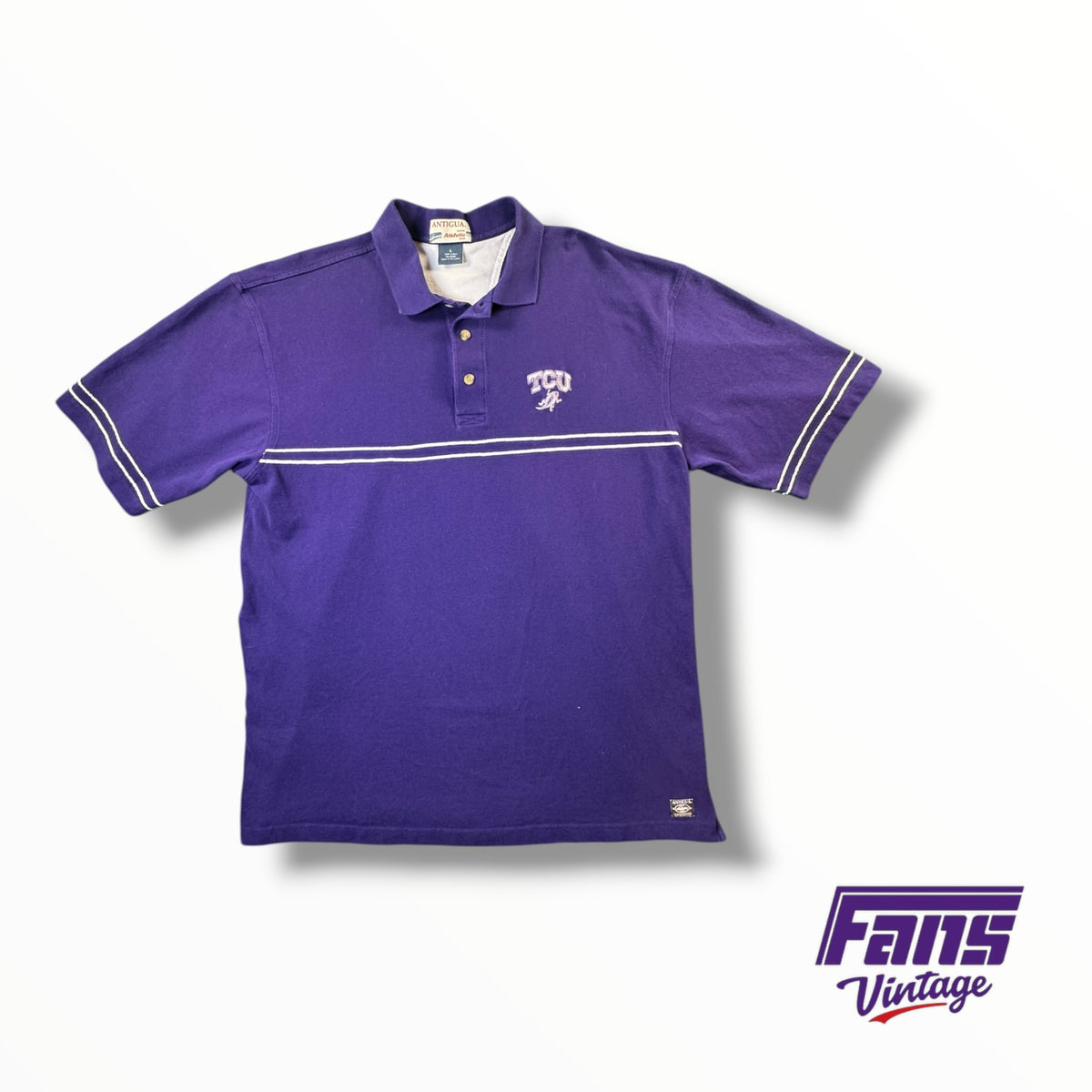 Vintage TCU Cotton Antigua Polo With Embroidered Logos