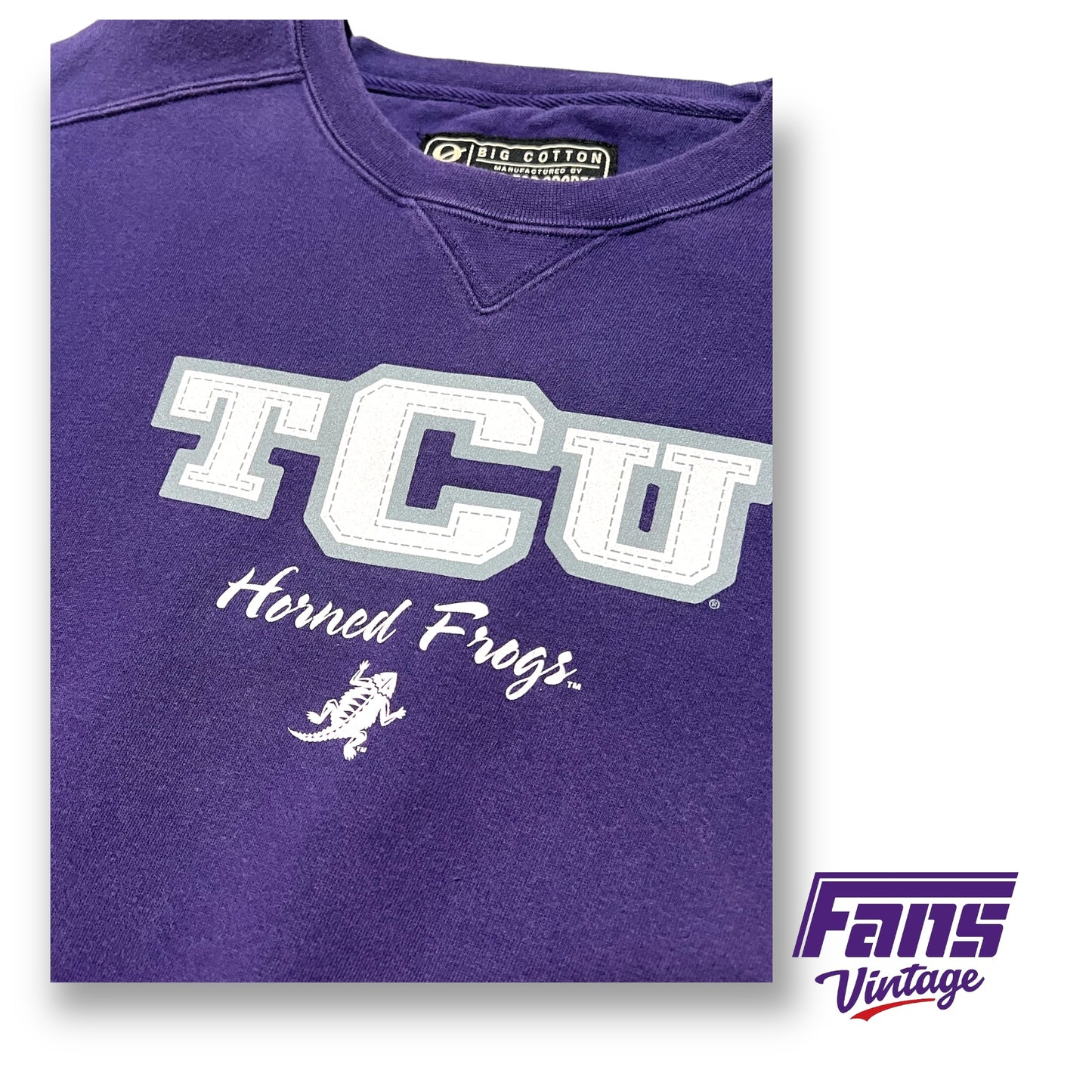 RAD! Vintage TCU Sweater with cute printed patch logo - BUTTERY soft and ultra cozy!