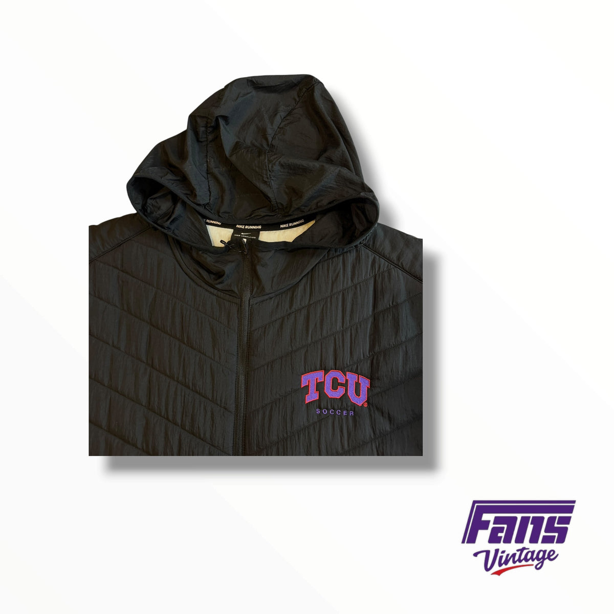 TCU Soccer Team Issued Nike Running Big 12 Champion Blackout Spitblood Puffer Jacket