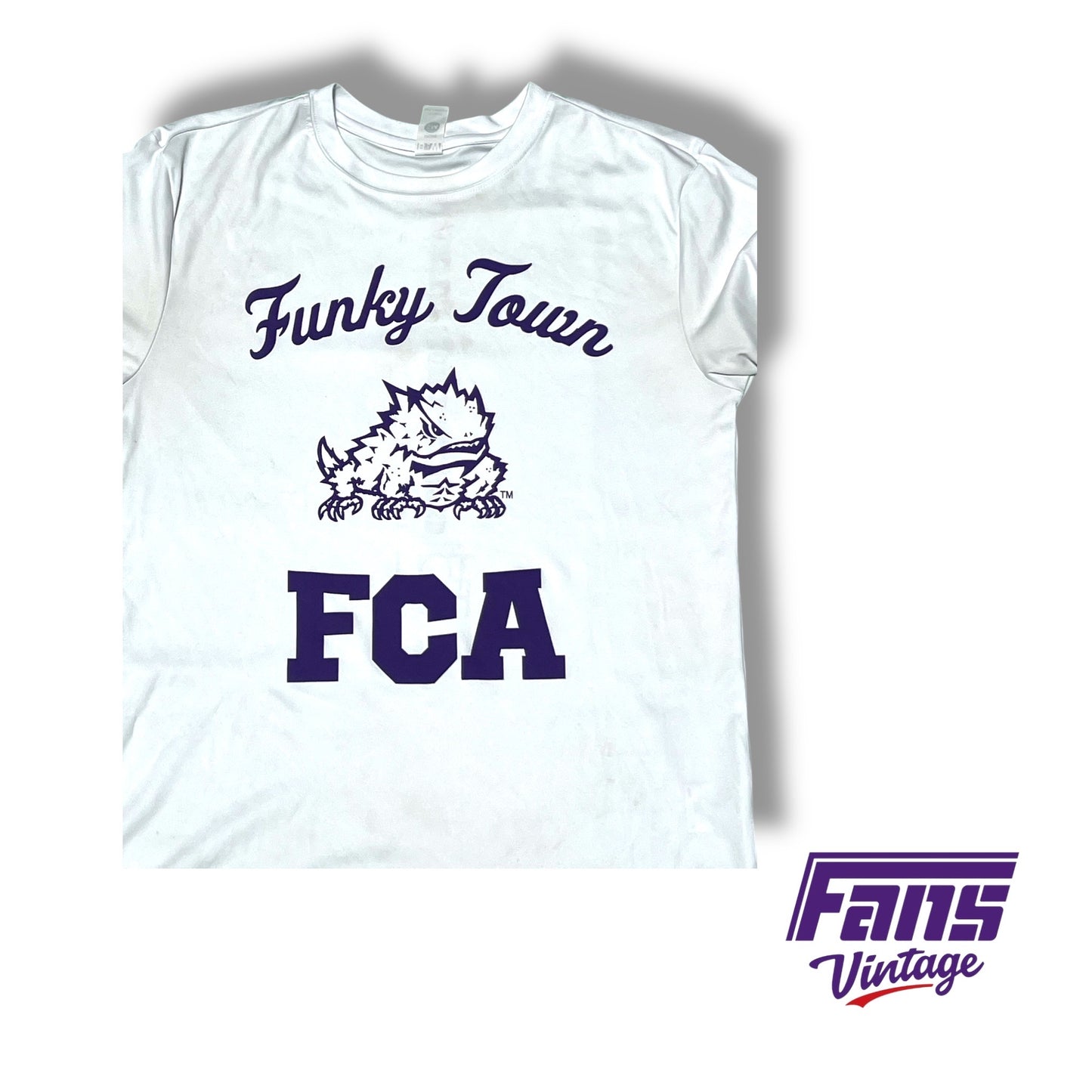 TCU FCA Team‑Issued Long‑Sleeve T‑Shirt — “Funky Town” Script