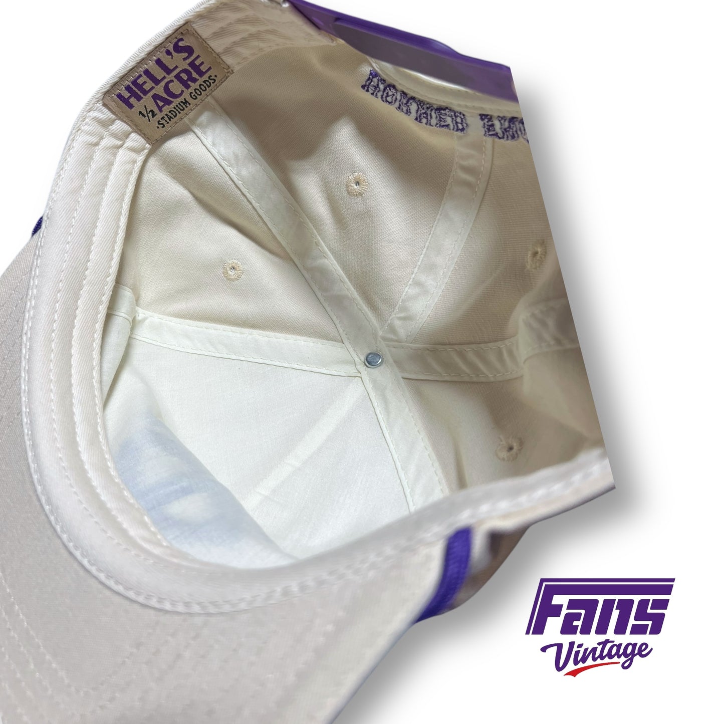 NEW! Limited Edition Vintage throwback TCU Baseball Cream & Purple Rope Hat Snapback