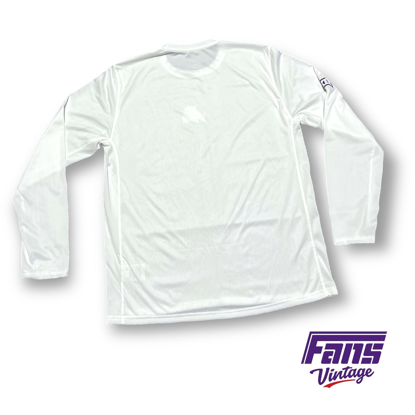 2023 TCU Team Issue Nike Drifit Long Sleeve Training Shirt - white with mini logos - Premium New Feather Light Moisturewicking Material!