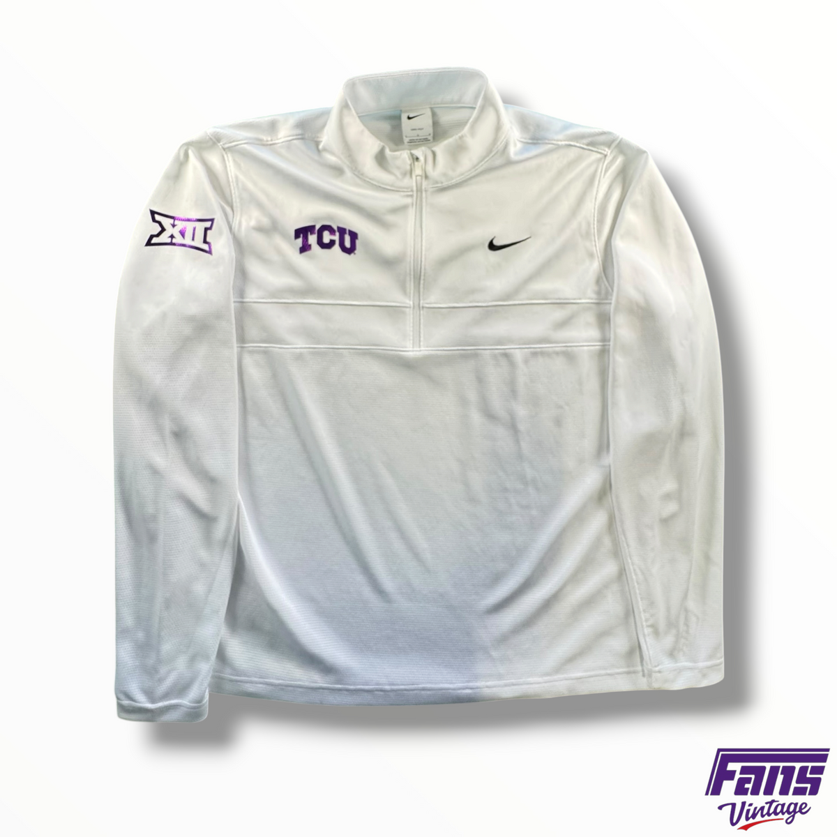 TCU Team Issued Nike Whiteout Sideline Quarter Zip Pullover
