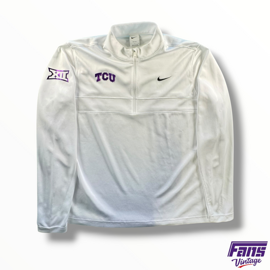 TCU Team Issued Nike Whiteout Sideline Quarter Zip Pullover