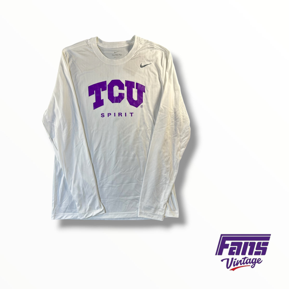 TCU Team Issued Nike Spirit Whiteout Long Sleeve Shirt
