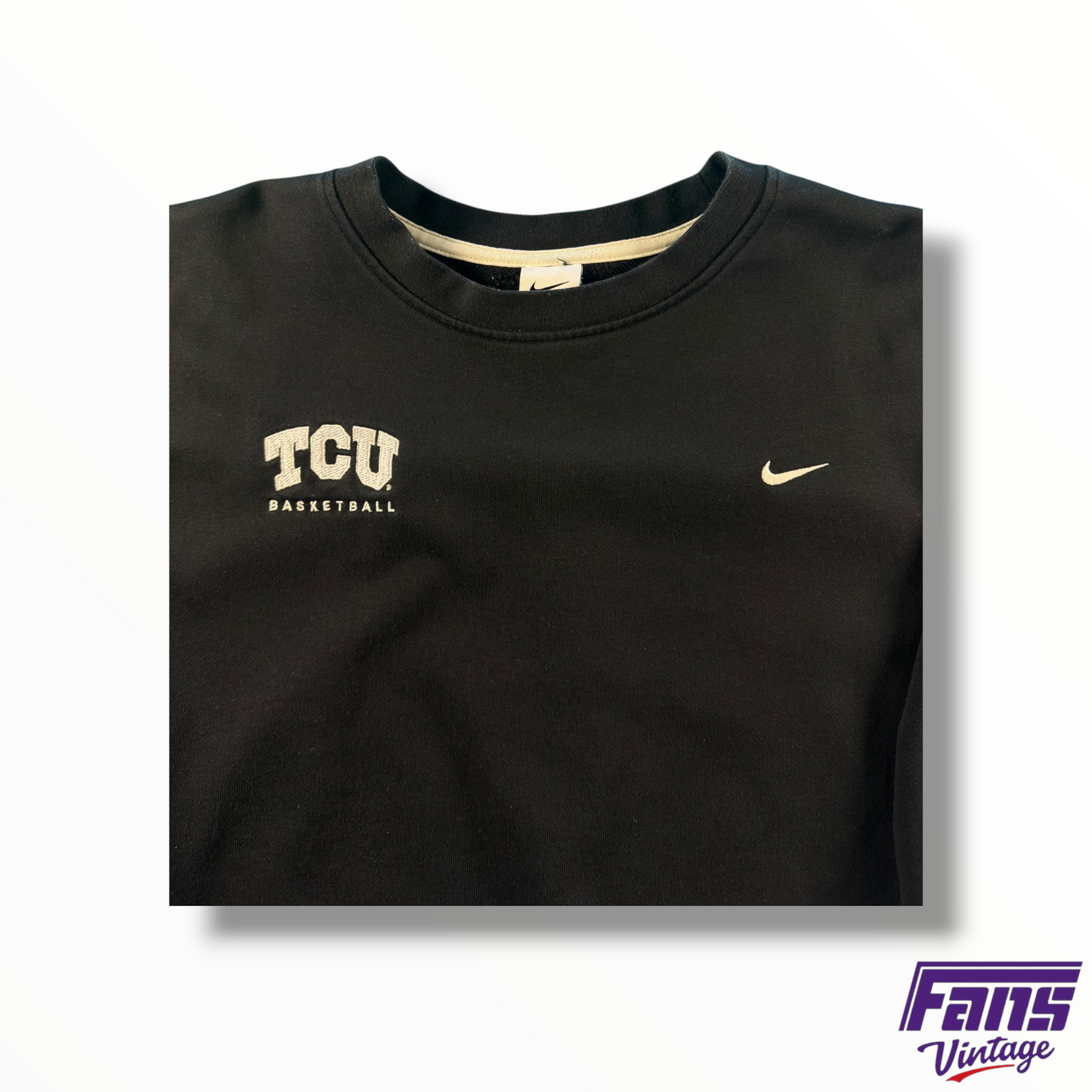 TCU Women’s Basketball Team Issued Nike Black Crewneck Sweater With Unique Details