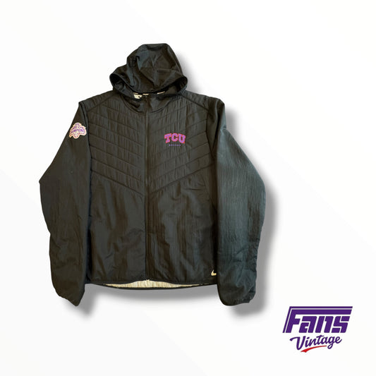 TCU Soccer Team Issued Nike Running Big 12 Champion Blackout Spitblood Puffer Jacket