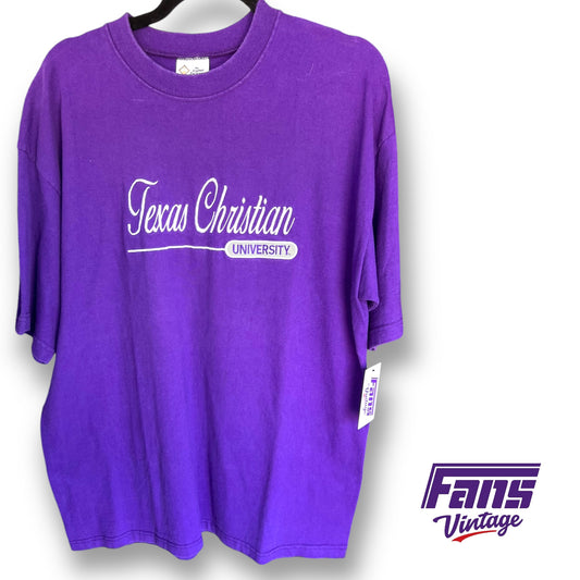90s Vintage TCU Embroidered Heavyweight Tee