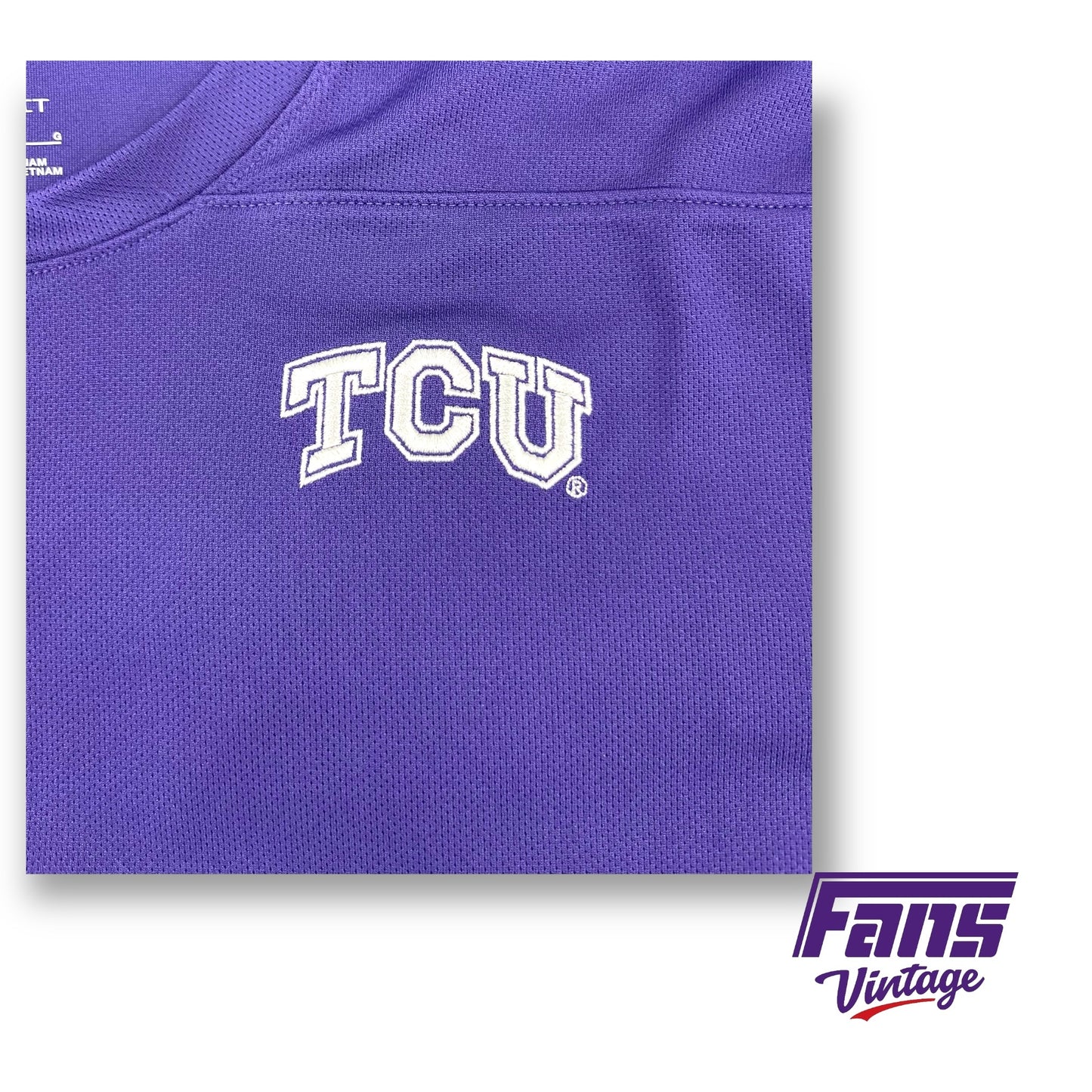 TCU Football Team Issue Premium Nike Training Shirt - Woven Purple Drifit “Move to Zero”