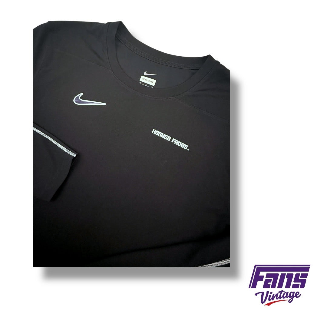 TCU Football Player Issued Nike Premium Woven UV rated Training Long Sleeve Shirt