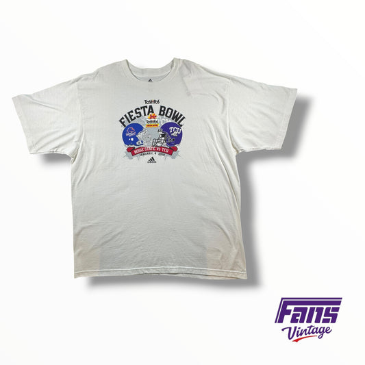 Vintage 2010 TCU Football Fiesta Bowl TCU vs. Boise State Helmet Crash Shirt