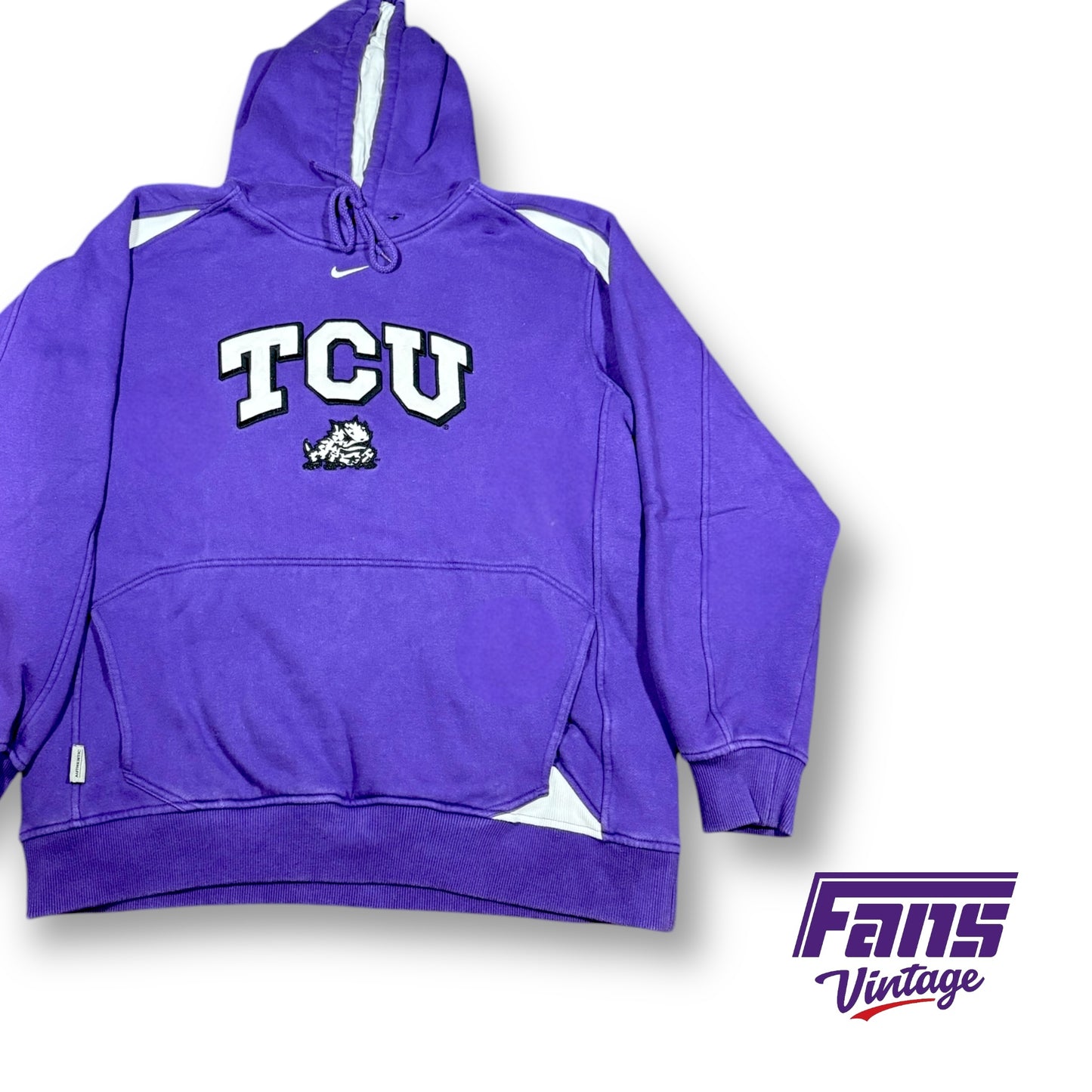 Unique TCU Basketball Team / Player Issued Y2K Vintage Nike Center Swoosh Hoodie