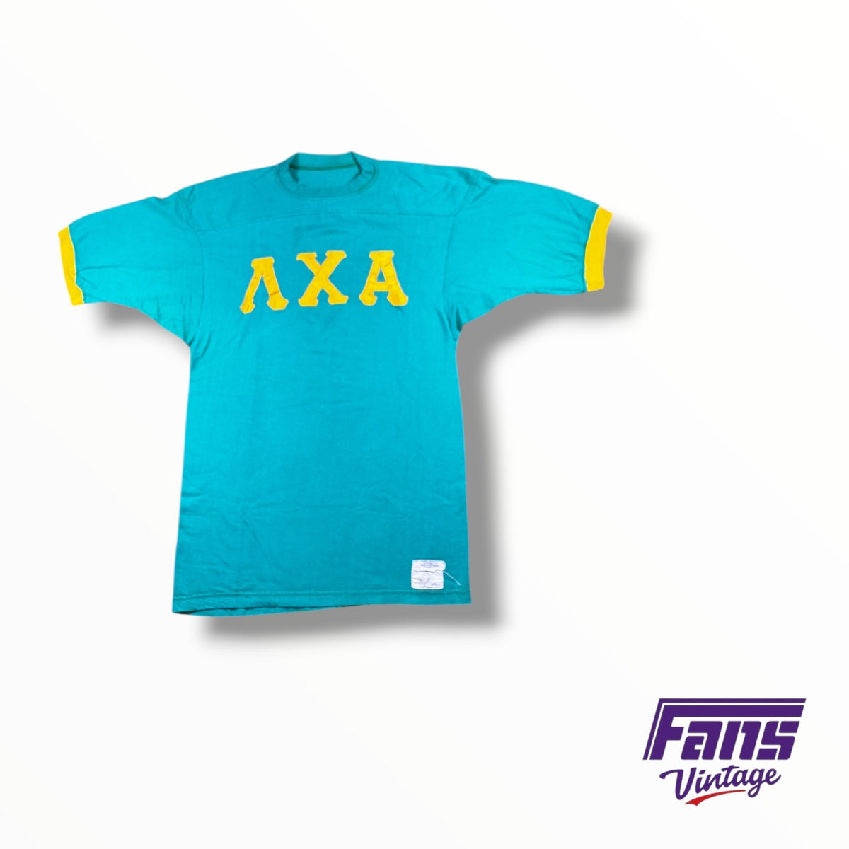 Vintage 70s Fraternity Lambda Chi Alpha Jersey Style Stitched Letters Tee