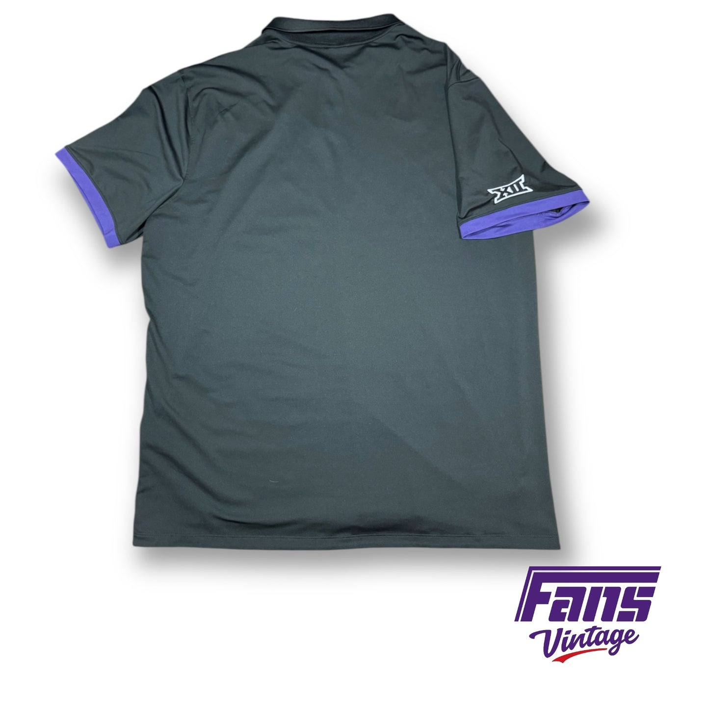 TCU Team Issue Nike Dri-Fit Polo - Blackout Colorway with Purple Accents