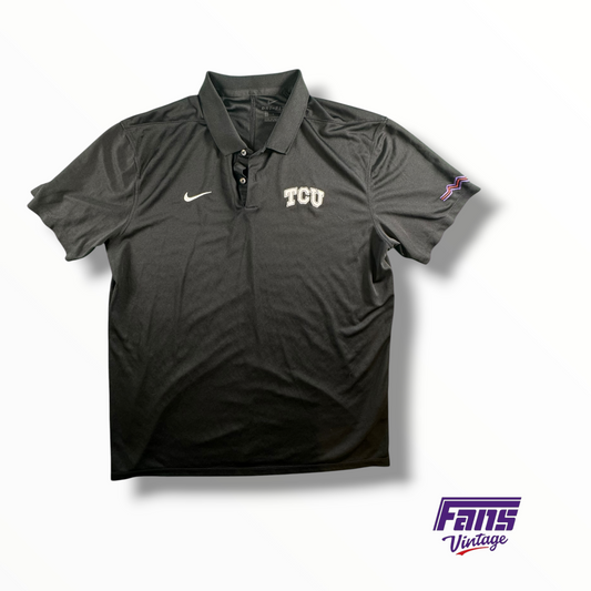 TCU Basketball Team Issued Nike Dri-Fit Blackout Polo