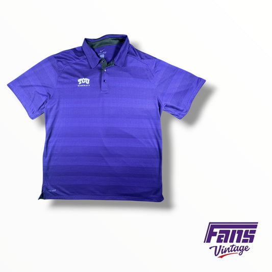 TCU Baseball Nike Team Issued Purple Polo
