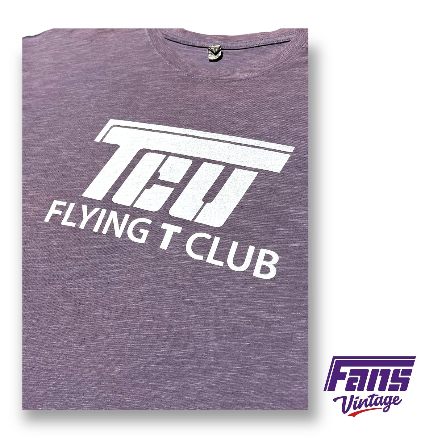 TCU Football Player Issue Bleached Out Flying T Club Shirt