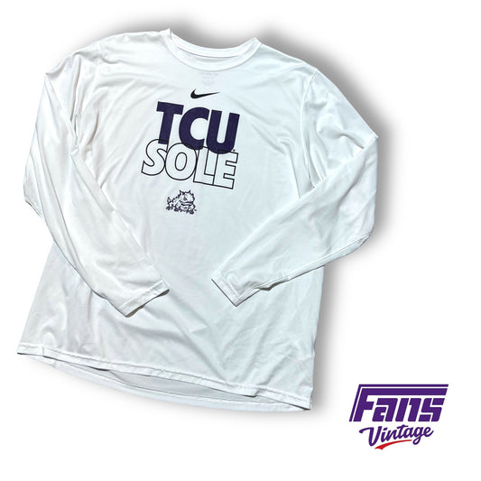 TCU Basketball March Madness Team Issue Sideline Warmup Tee - “TCU SOLE” Nike Drifit