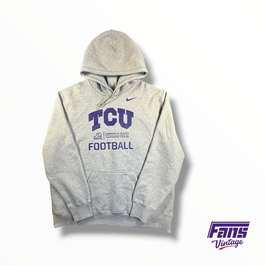 TCU Team Issued Football Nike Graphic Gray Drawstring Hoodie