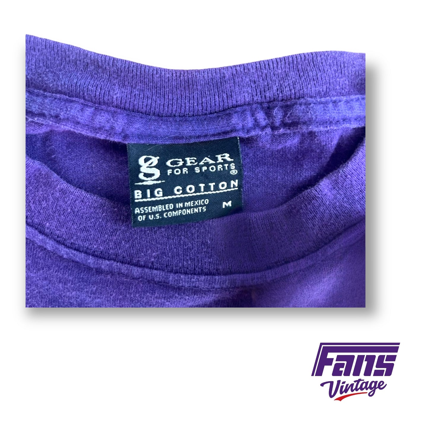 Vintage 90s TCU Alumni School Seal Logo Tee - Unique Sun Fade!