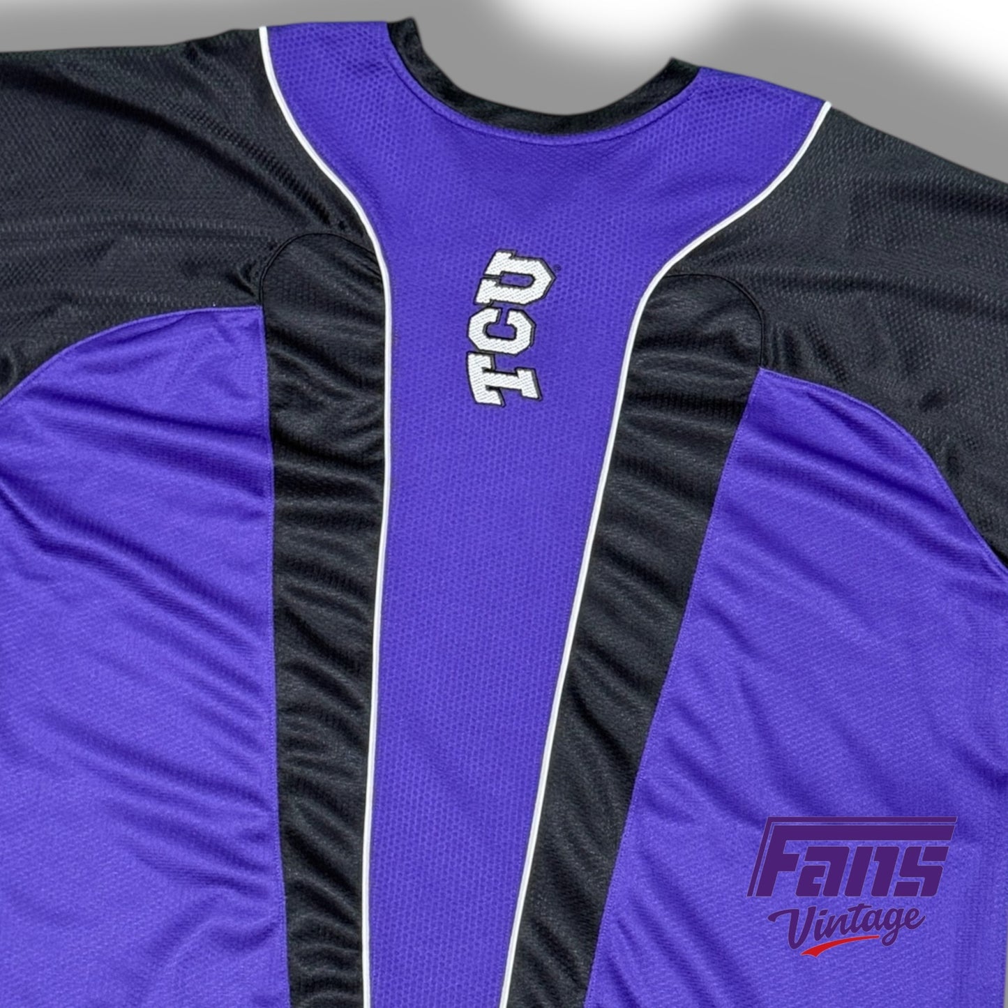 TCU Vintage Y2K Era Team Issued Custom Nike Warmup Jersey Shirt - Cool details!