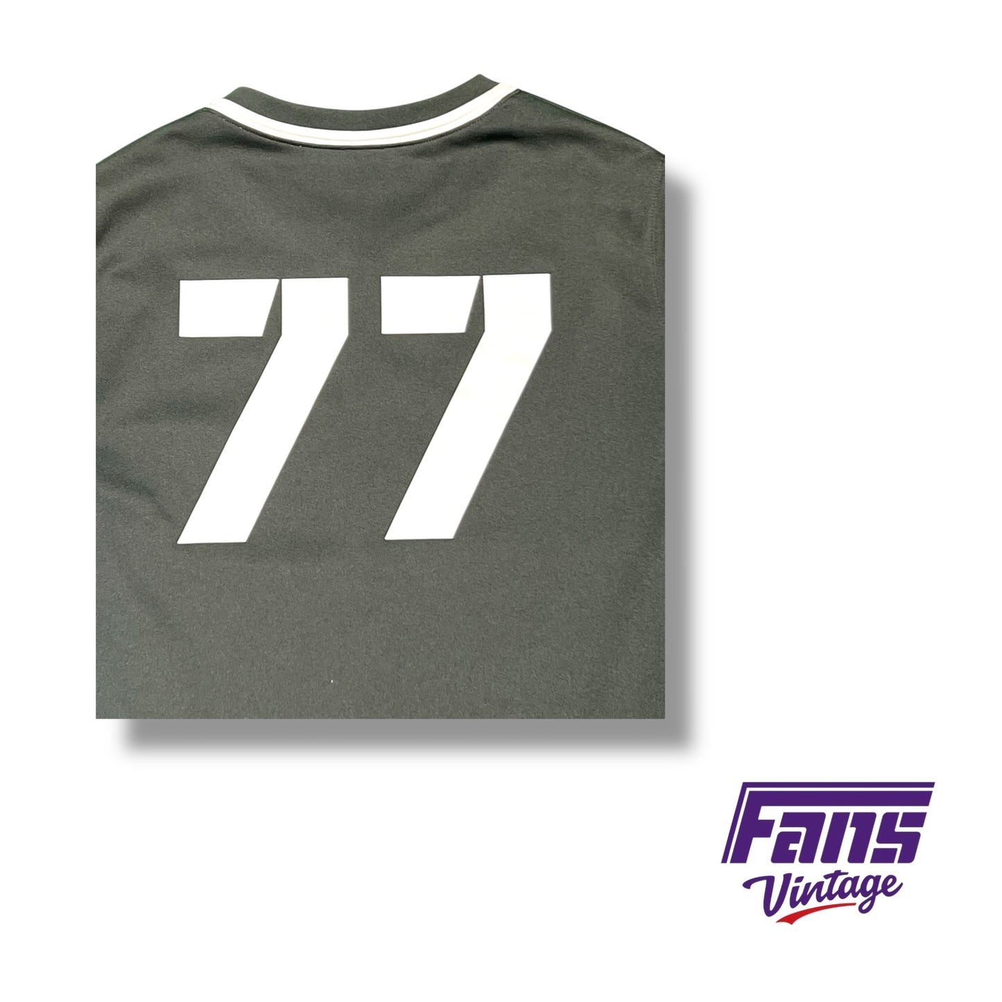 TCU baseball team issued Grey Nike practice jersey #77