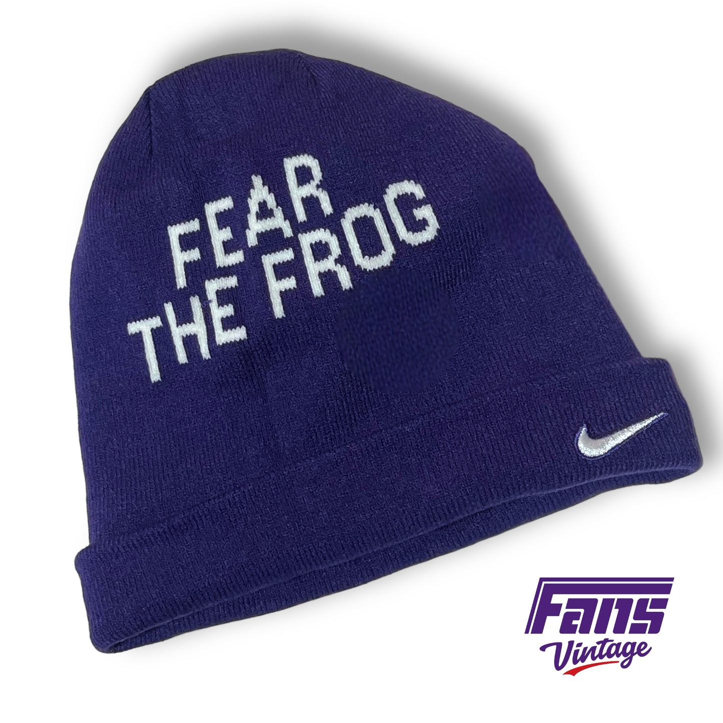 TCU Football Team-Issued Reversible Nike Beanie with Removable Pom - New with tags!