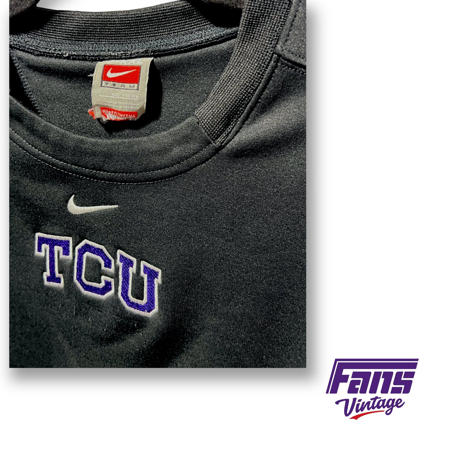 Awesome Y2K Vintage TCU Soccer Team Issued Nike Thermafit Sweater
