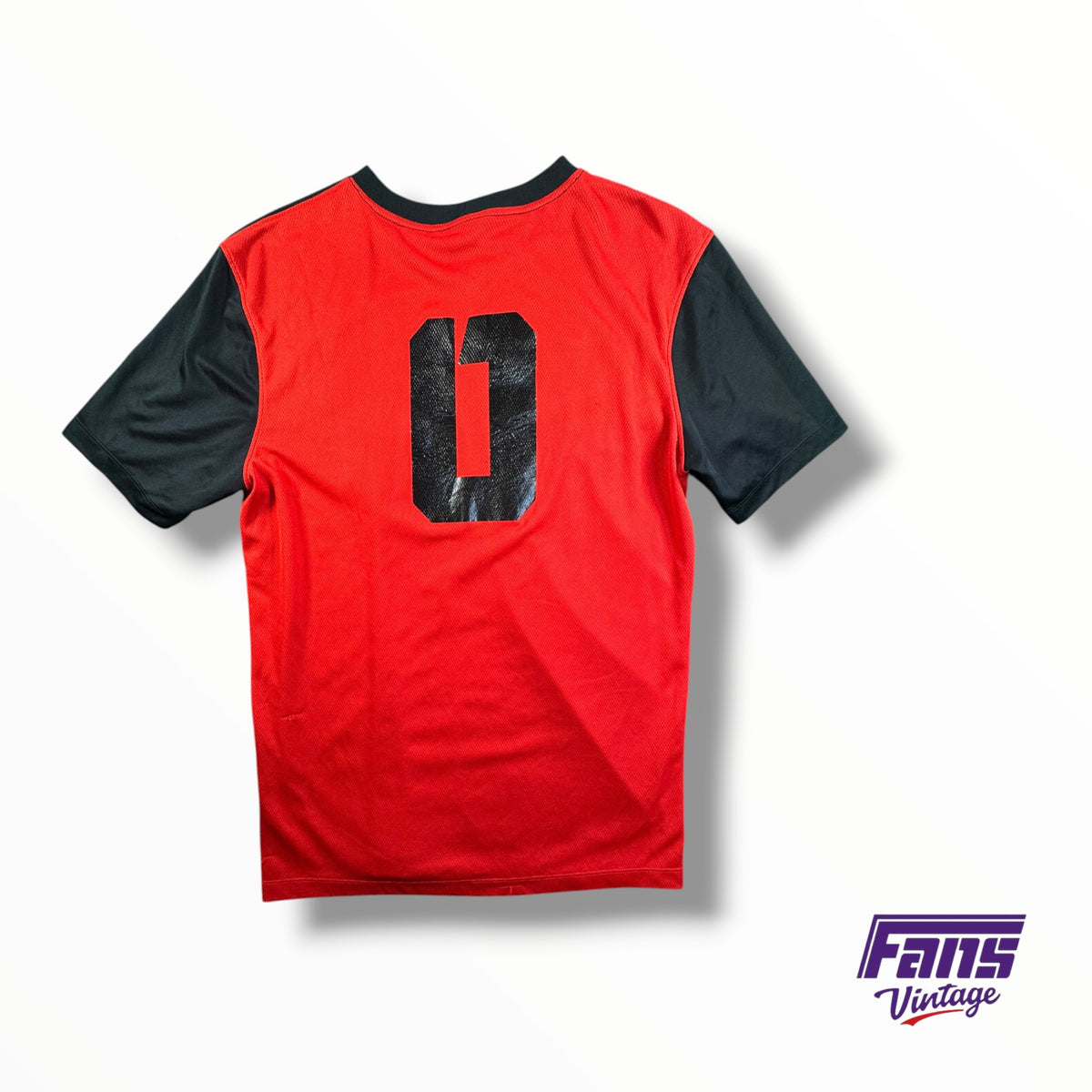 TCU Soccer Team Issued Goalkeeper Short Sleeve Jersey with Double Sided #0 in Spit Blood Colors