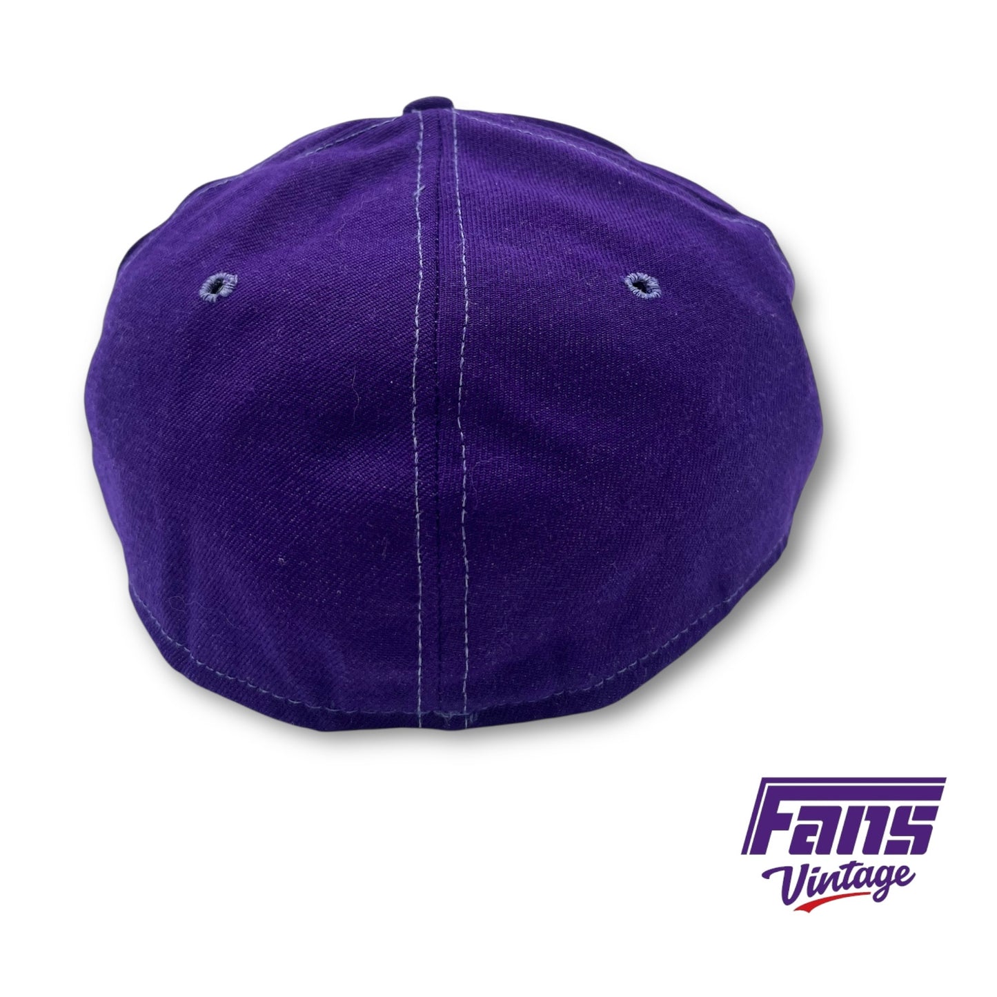 TCU Vintage Baseball Team Fitted Game Worn Hat - Distressed Look With Throwback 80s Logo
