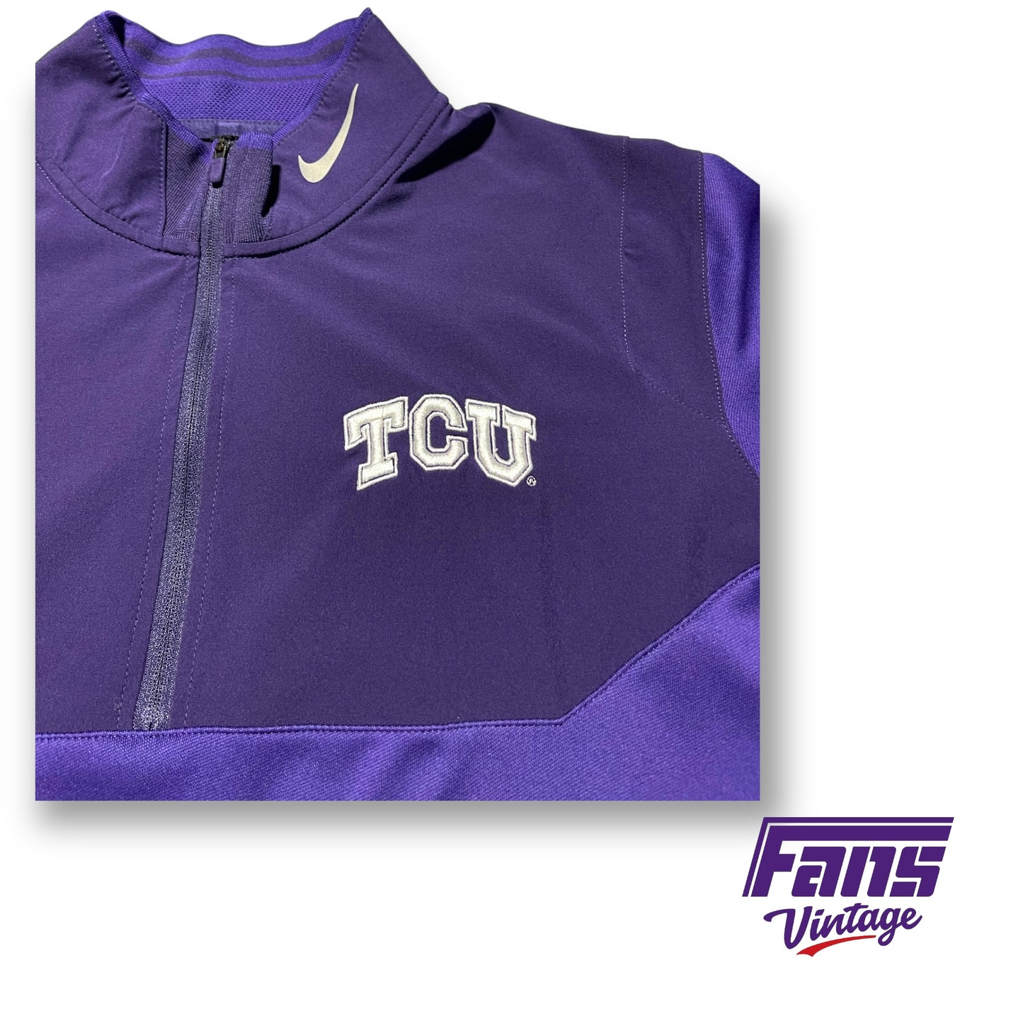 Premium TCU Team Issue Nike Golf Tour Performance Quarterzip Pullover