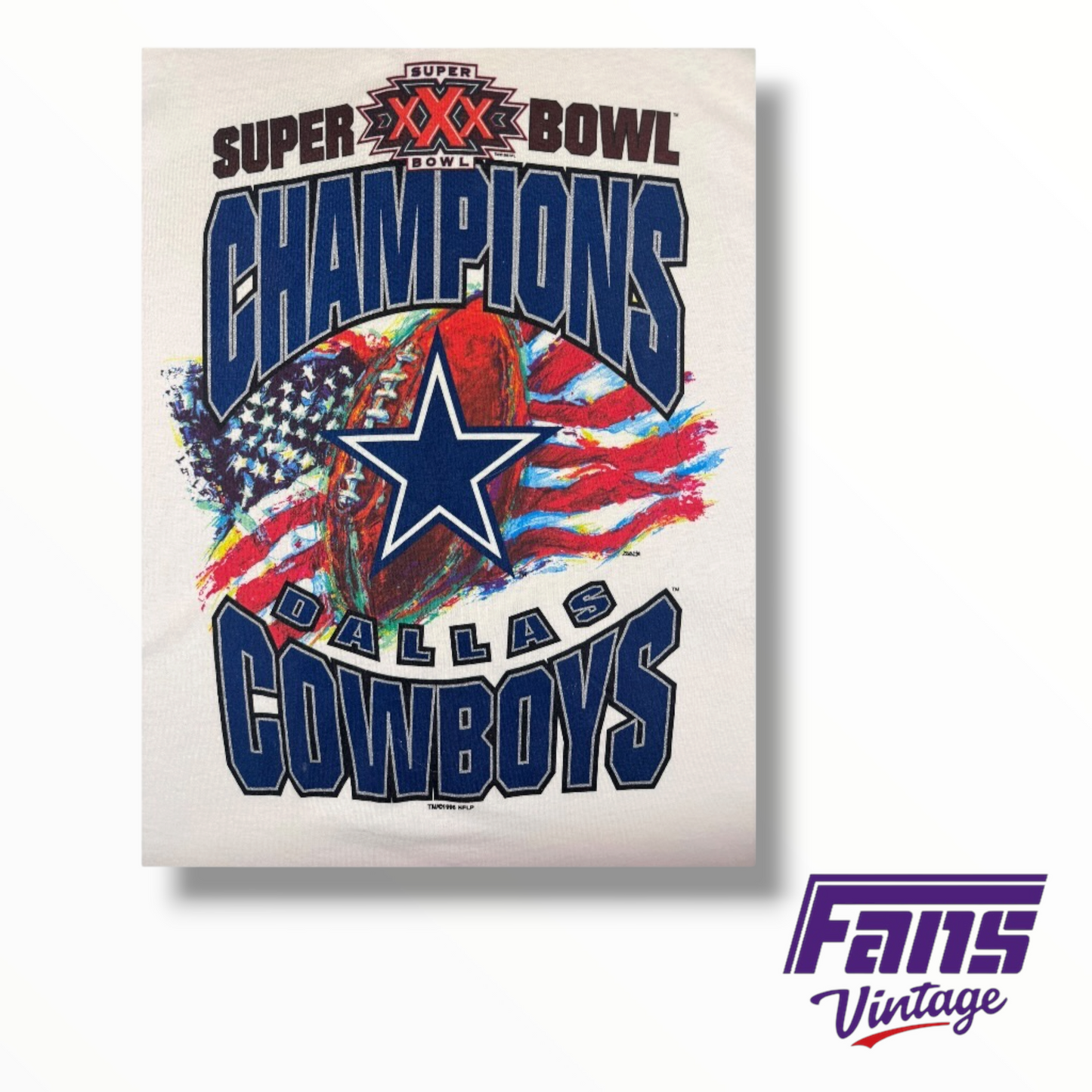 Vintage Dallas Cowboys 1996 Super Bowl Champion Graphic Ringer Tee - New with original tags!