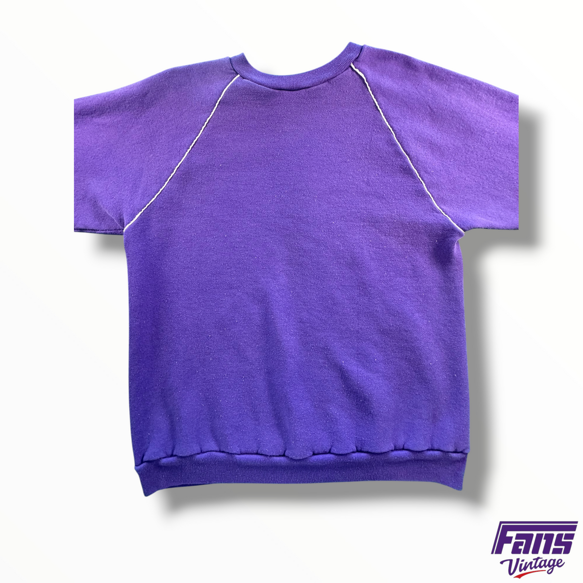 RARE  70s-80s Vintage TCU Purple Raglan Sweater With School Seal Logo