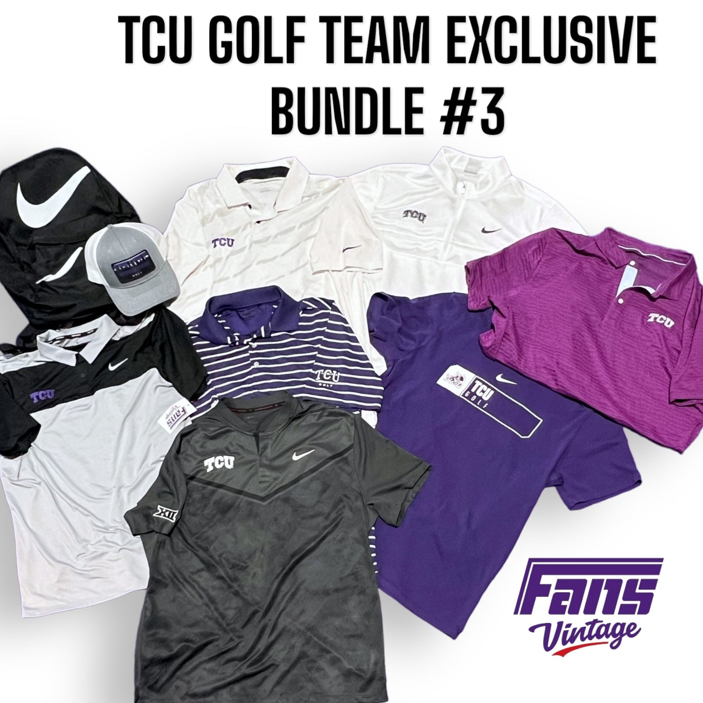 TCU Golf Team Exclusive Bundle #3 - SIZE LARGE