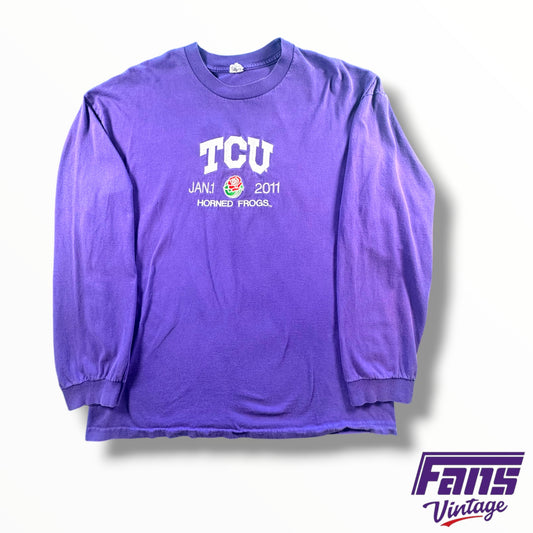 Rare Vintage TCU Rose Bowl Embroidered Long Sleeve