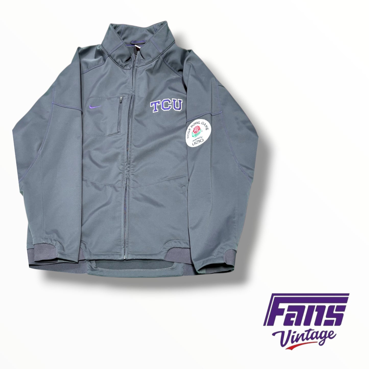 RARE! TCU Nike team issued heavyweight rain gear custom Rose Bowl jacket