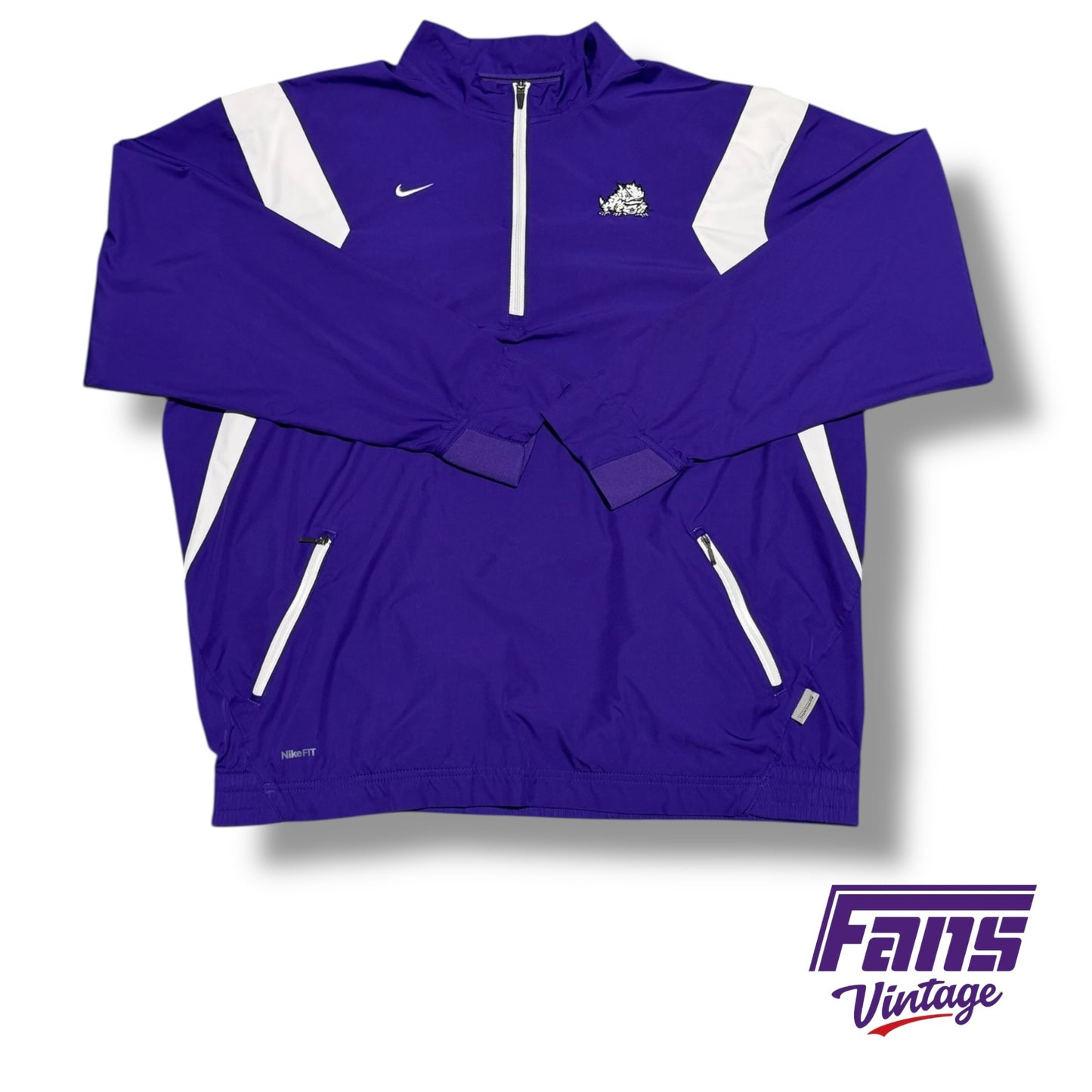 Vintage TCU Y2K Era Team Issued Nike Quarter Zip Pullover